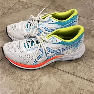 Women's White and Blue Running Shoes